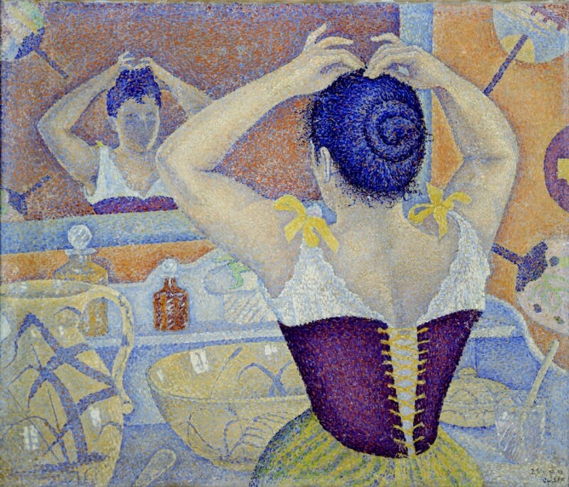 ポール・シニャック 《髪を結う女、作品227》 1892年 エンコースティック、裏打ちされたカンヴァス 59×70 cm 個人蔵 ? Droit R?serv?