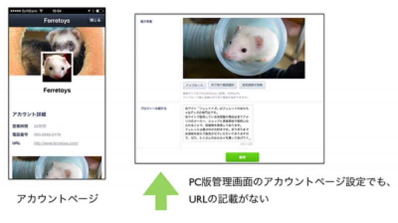 アカウントページ