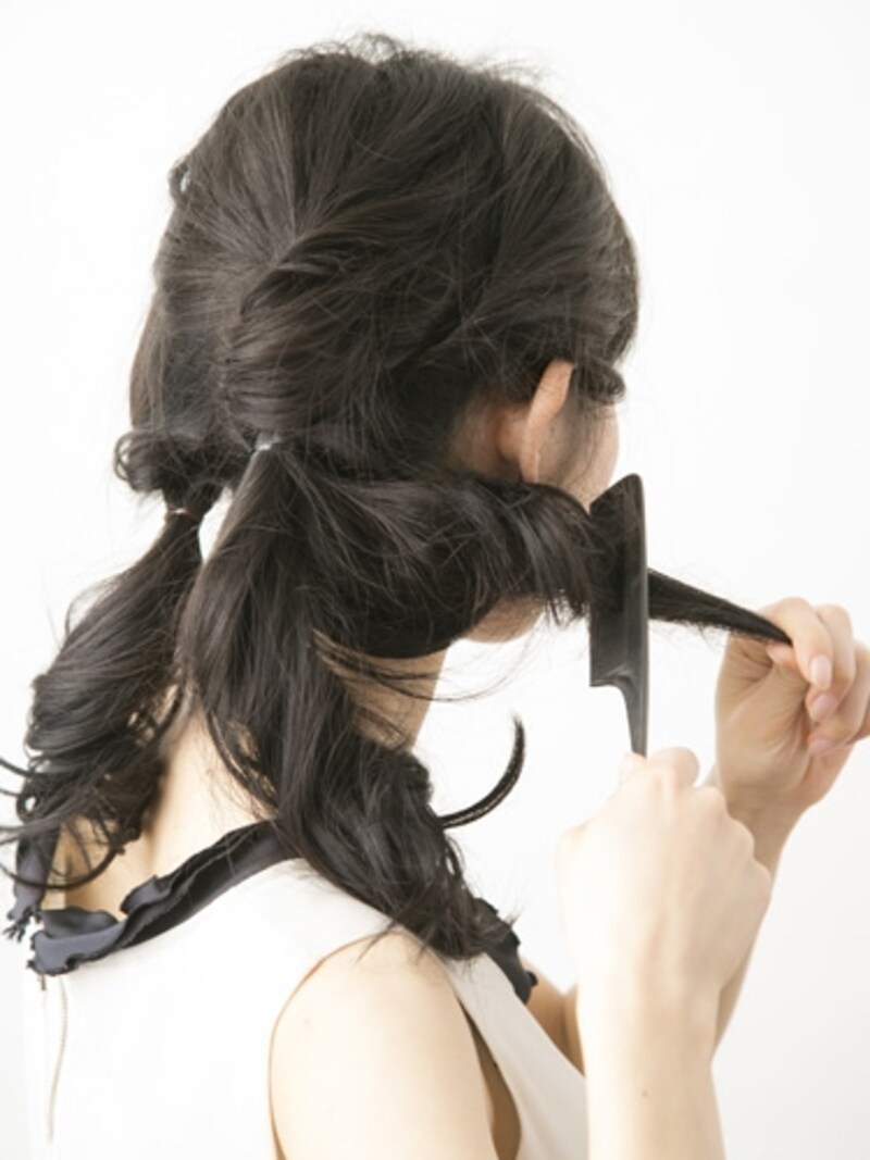 しっかりと逆毛を立てる