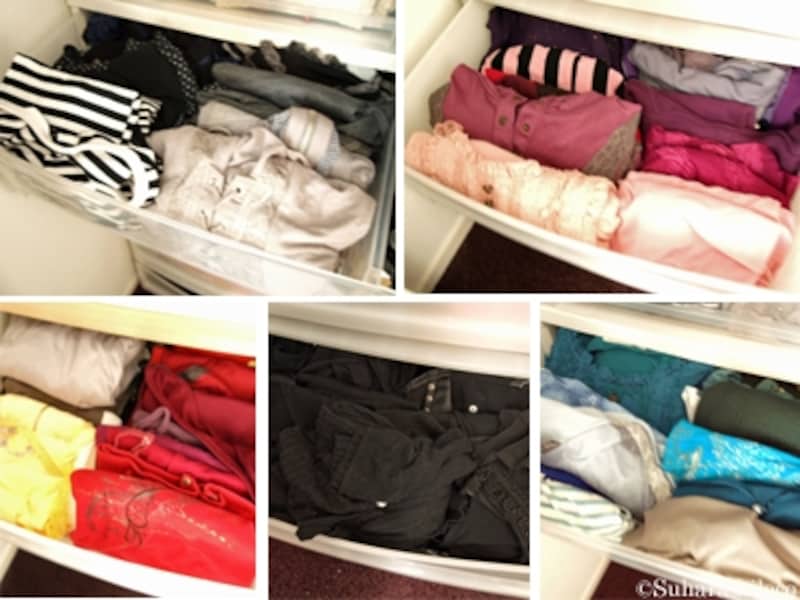 たたんだ服は引き出しケース収納