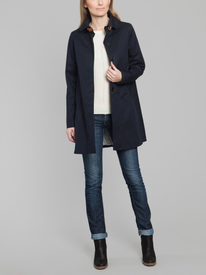SESSUN／NAVY BLUE COTTON CANVAS COAT