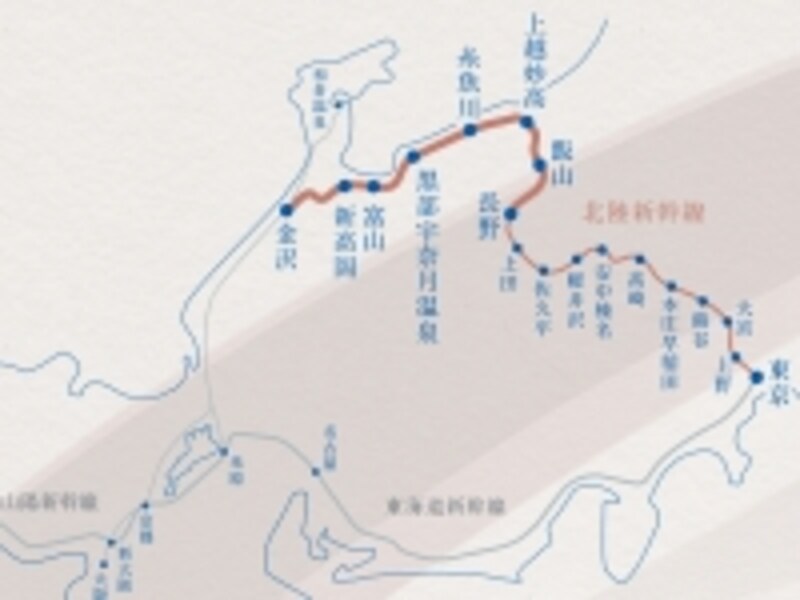 路線図 北陸新幹線スペシャルサイトより