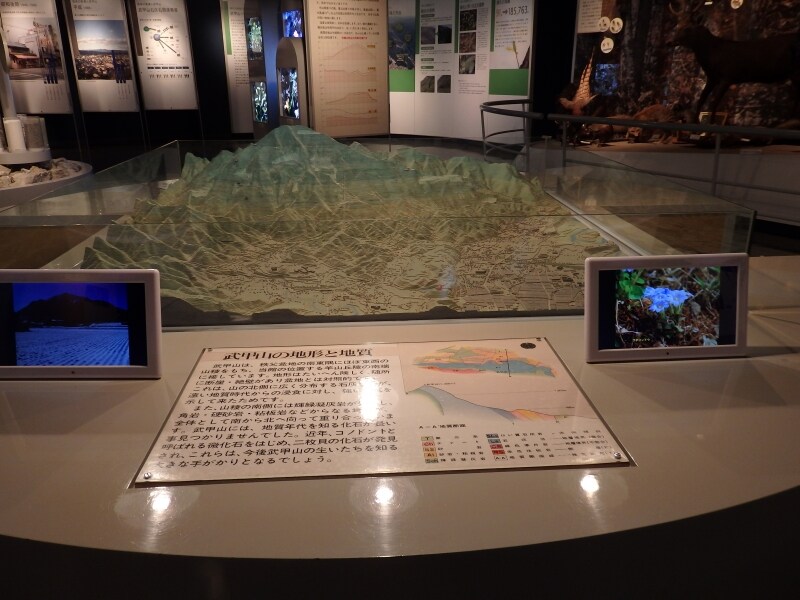 武甲山の地形や地質などを展示する武甲資料館