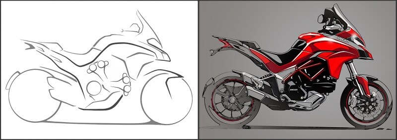 最初に決まったデザインスケッチを崩すことなくプロダクトが進められるドゥカティというメーカーのセンス