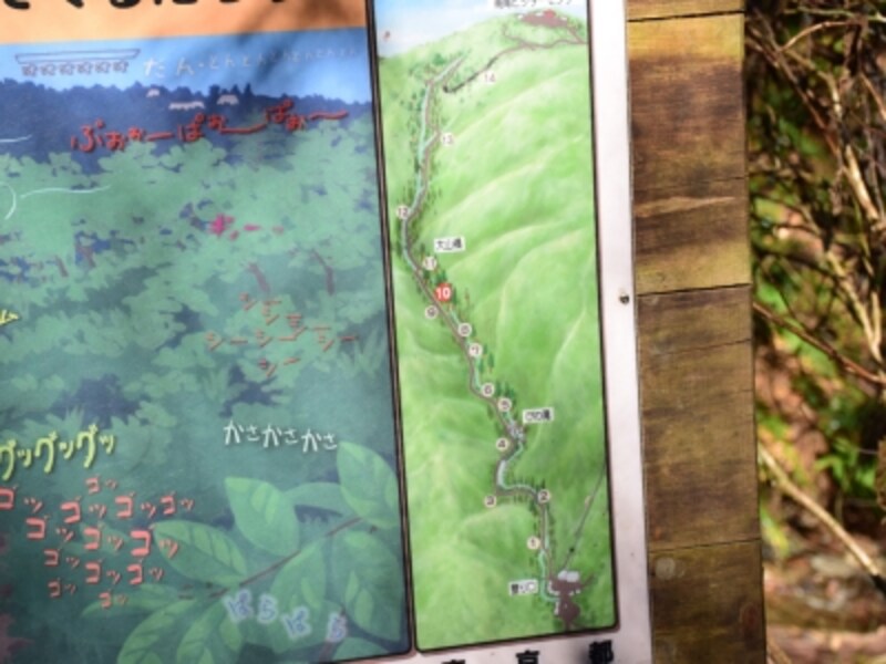 チェックポイントの看板で、場所をチェック！