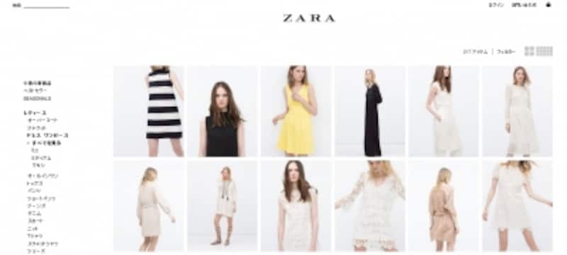 スタイリッシュな写真が特徴のZARA。今週の新商品やベストセラーの特集も