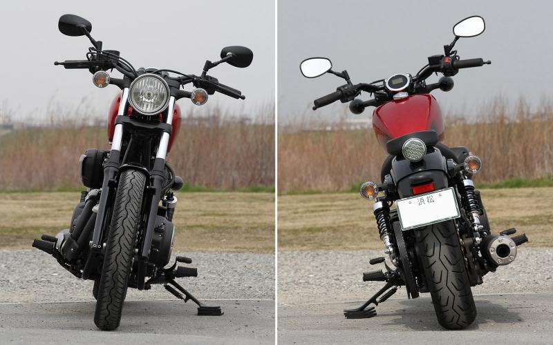 ヤマハ ボルトのフロントビュー / リアビュー