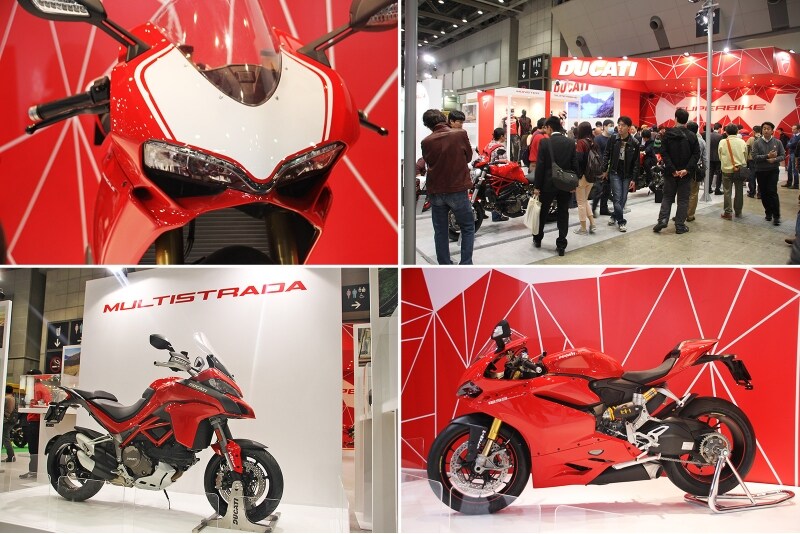 『1199 スーパーレッジェーラ』（左上）、『ムルティストラーダ1200』（左下）、『1299 パニガーレ』（右下）など、既存のラインナップもさらにパワーアップ