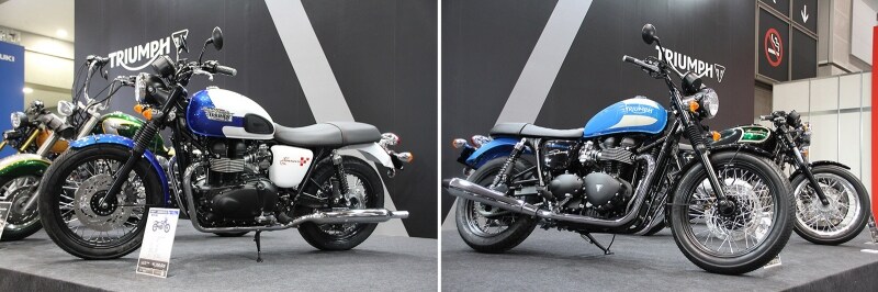 限定モデル『ボンネビル ニューチャーチ』（左）と『ボンネビル スピリット』