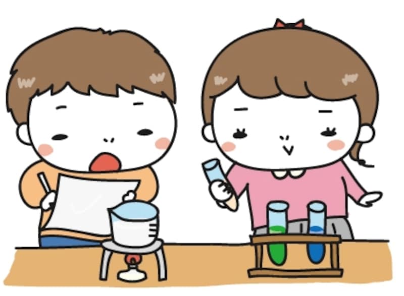 【カラー】理科の授業風景のカットです。