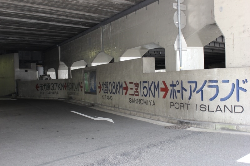 車道みたいな山の道