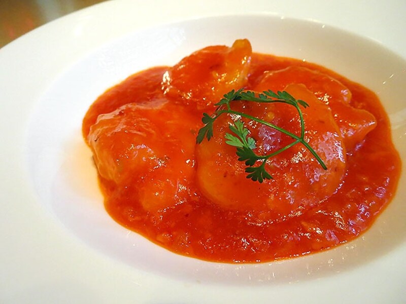 殻ムキ海老のチリソース