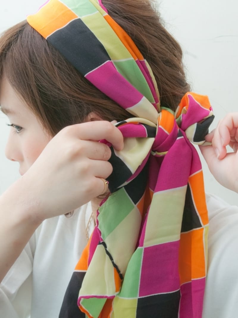 リボン結びをします