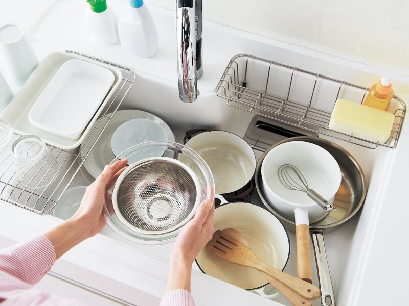 たくさんの食器や鍋も収まる大きさのシンク。 [リビングステーションNew L クラス　PaPaPaシンク]　　パナソニック エコソリューションズhttp://sumai.panasonic.jp/