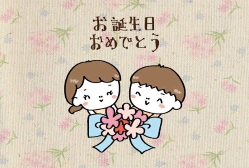 【カード】バックの花柄がレトロで優しい雰囲気のカードです。