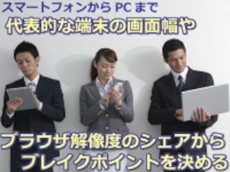 代表的な画面幅や、解像度のシェアからブレイクポイントを決定する