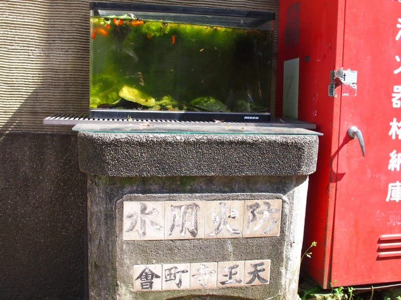 今は金魚が泳ぐ水槽が置かれている