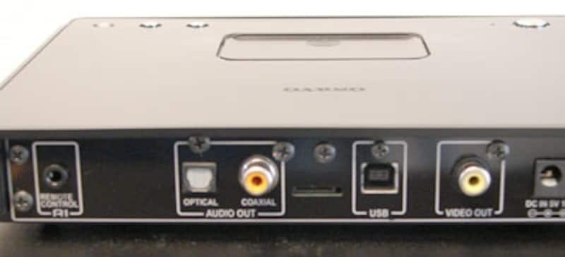 ND-S1の背面端子群。undefinedアナログ音声出力は無い。