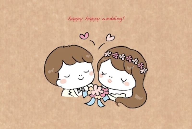 グリーティングカード ナチュラル 結婚式 イラスト カラー かわいい