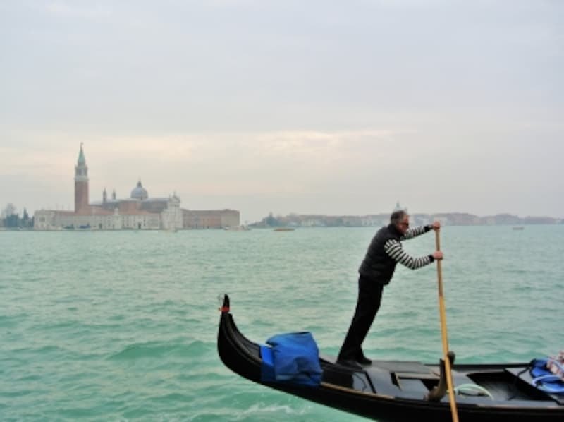 アドリア海からヴェネツィア中心部側をみた風景