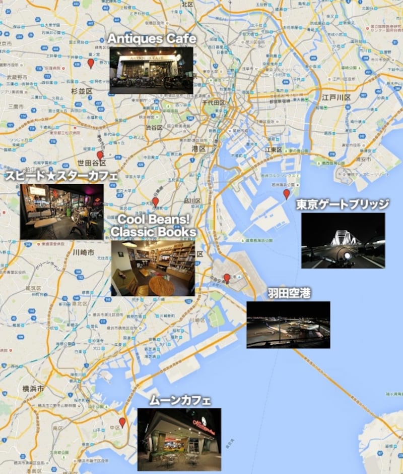 スクランブラーでナイトラン！ スポットマップ