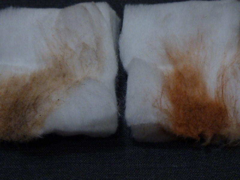 コットンパフの汚れの違い