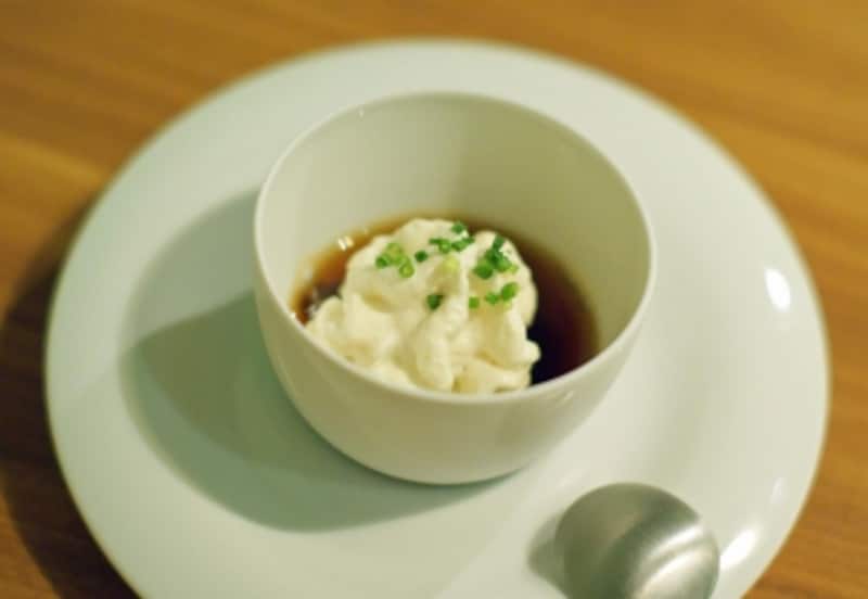 マルティーニのジュレとペドロヒメネス風味のクリームチーズ