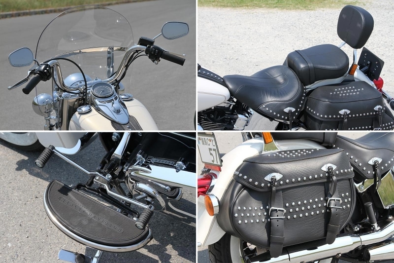 ウインドスクリーンにシーソーペダル&フットボード、大きなサドルシート&パッセンジャーシート、ノスタルジックな雰囲気を醸し出すサドルバッグなど、快適なツーリングを約束する装備をすべて備える