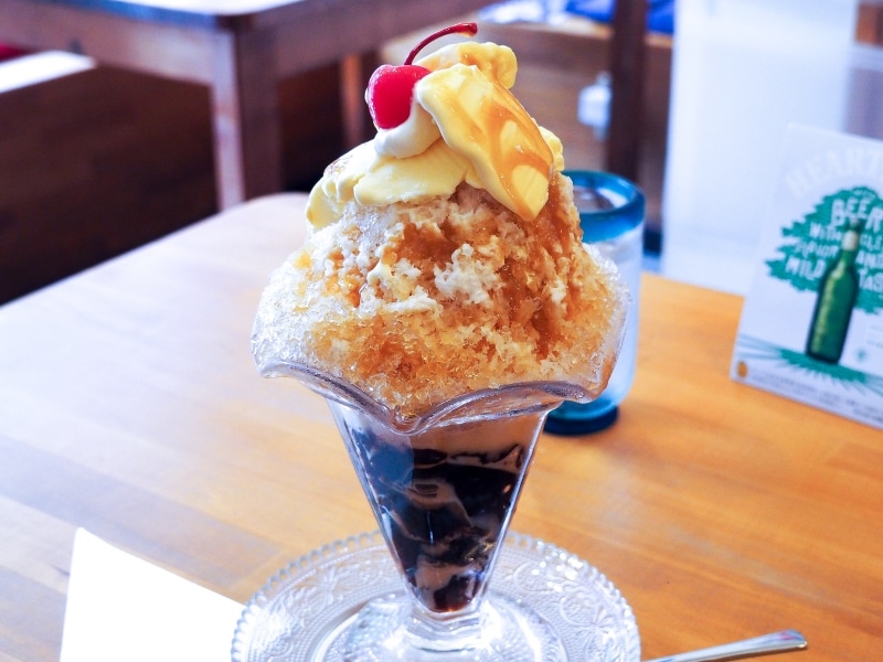 キャラメルミルクかき氷バニラアイス添え@喫茶メルツバウ