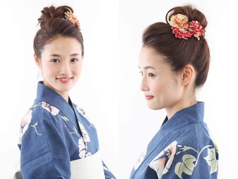 浴衣に似合うお団子ヘアアレンジ