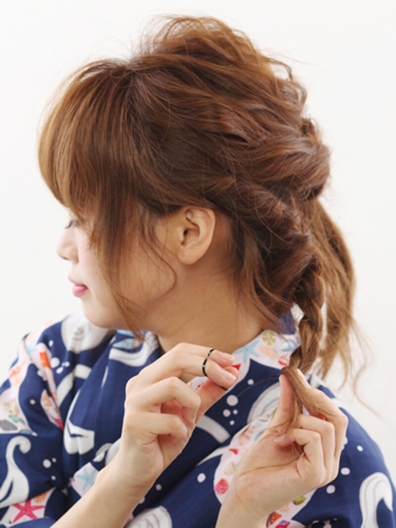 できるだけ毛先で留める