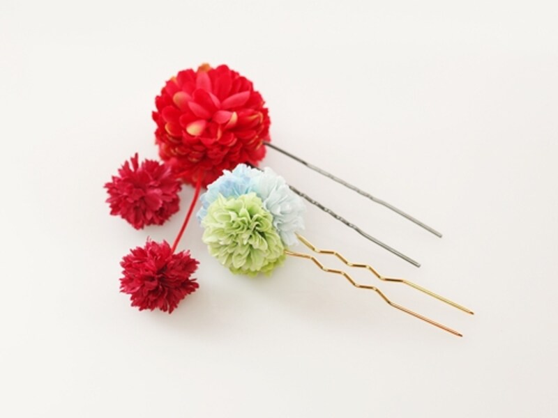 ポンポン菊のかんざし
