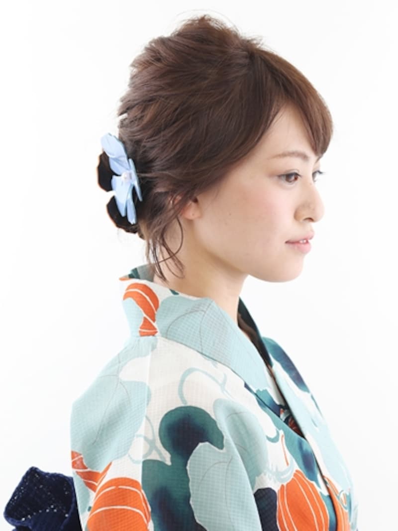 ボブ浴衣・短めレングスもOKの技ありアップヘア