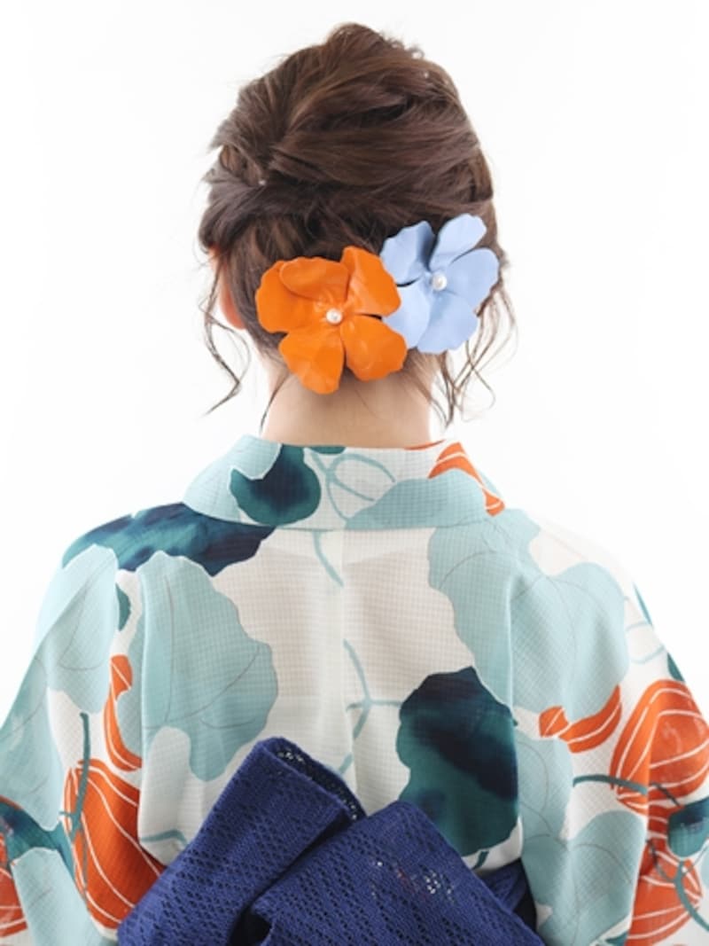 ボブ浴衣・短めレングスもOKの技ありアップヘア