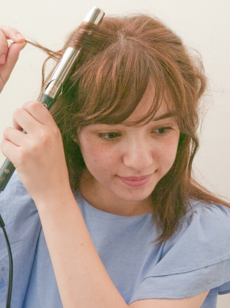 出来るだけ根元から巻くこと