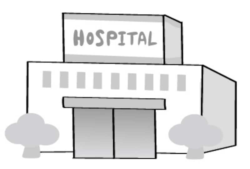 【モノクロ】病院のカットです。