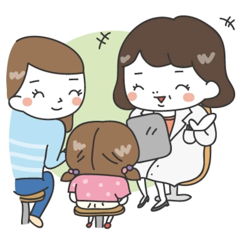 【カラー】小児科の診察のカットです。