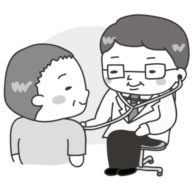 【モノクロ】診察のカットです。