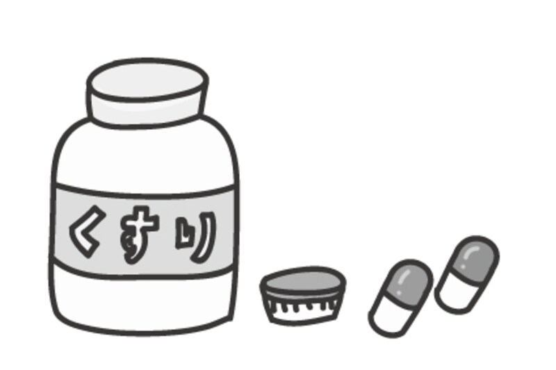 【モノクロ】薬のカットです。