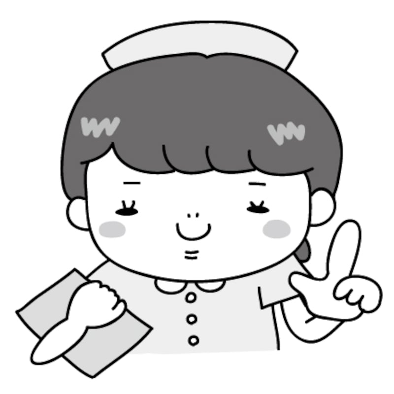 【モノクロ】アドバイスをするナースです。