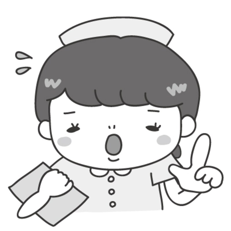 【モノクロ】注意をするナースです。