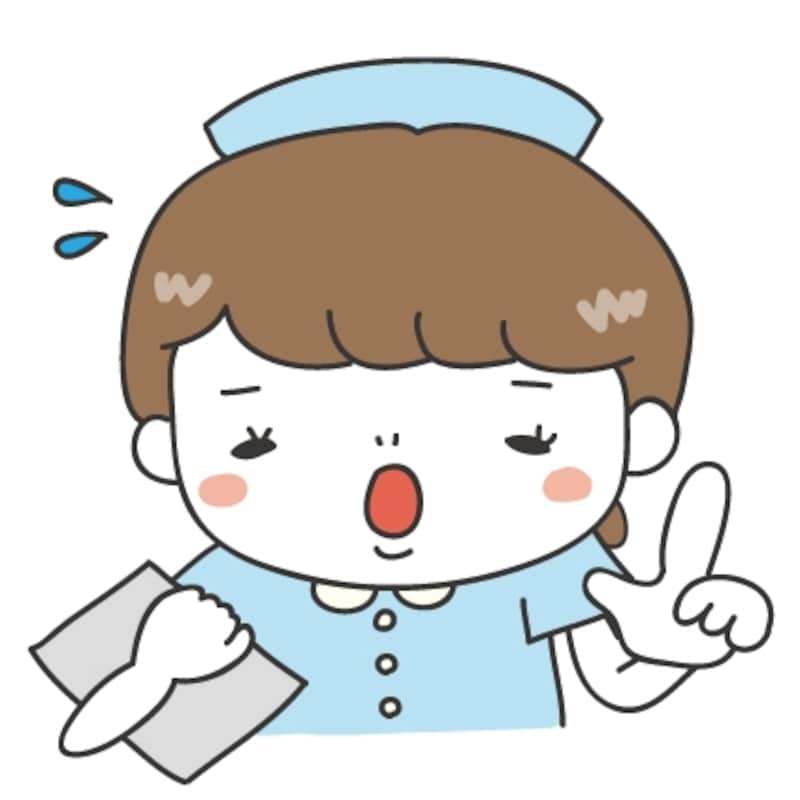【カラー】注意をするナースです。