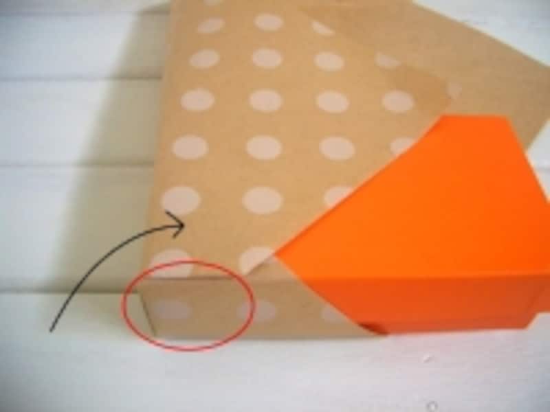 包装紙の包み方！ななめ包み/デパート包みの工程：縁を合わせてかぶせます