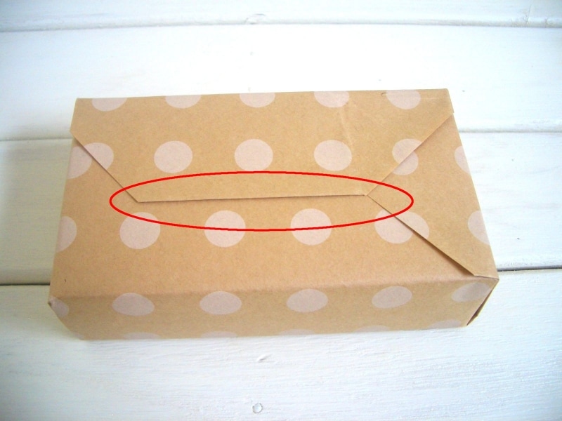 包装紙の包み方！ななめ包み/デパート包み：合わせ目を整える