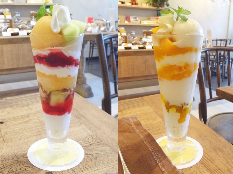 「リムヴェール・パティスリーカフェ」の夏季限定パフェ(各税込1,000円)