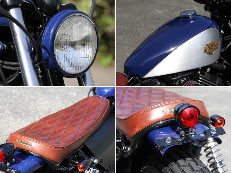 元々ダークなカラーのストリート750にカラフルな塗装を施し、印象を一変させた