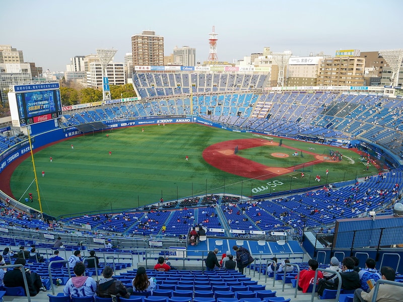 レフトウィング席からの眺め。球場全体が見渡せる
