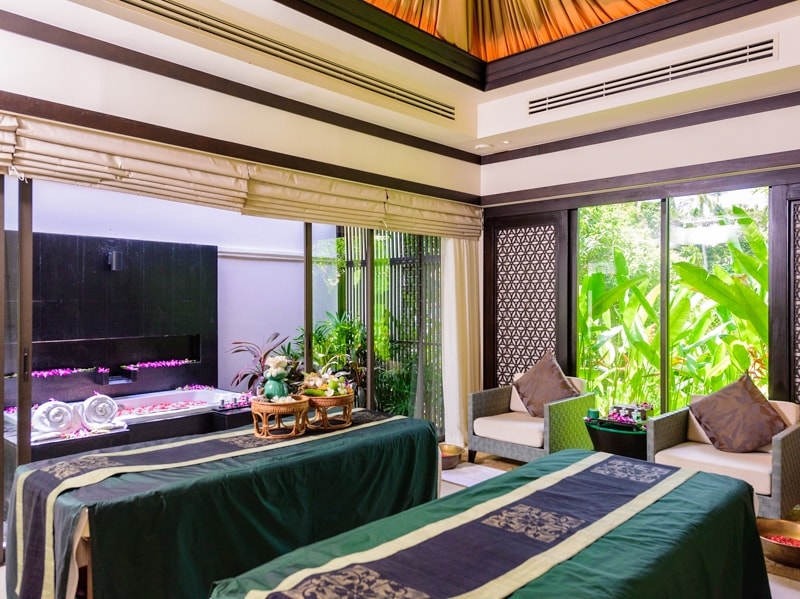 バンヤンツリースパのトリートメントルームは全てプライベートヴィラタイプ になっており、森林に囲まれた静かな雰囲気です