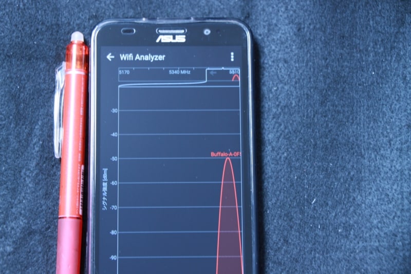 寝せて測定。赤ペンを一緒に撮影。