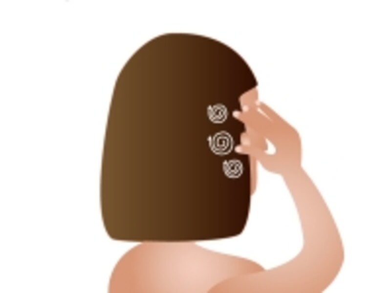 親指で円を描くように